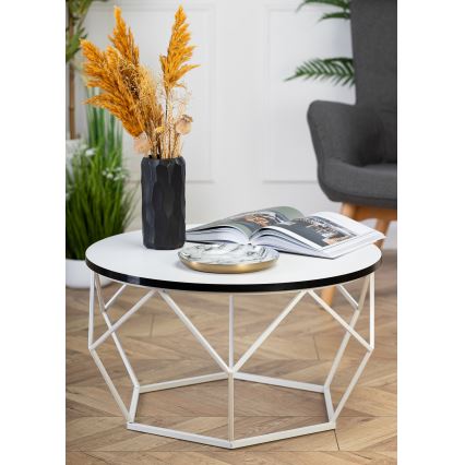 Stolik kawowy DIAMOND 40x70 cm czarne/białe