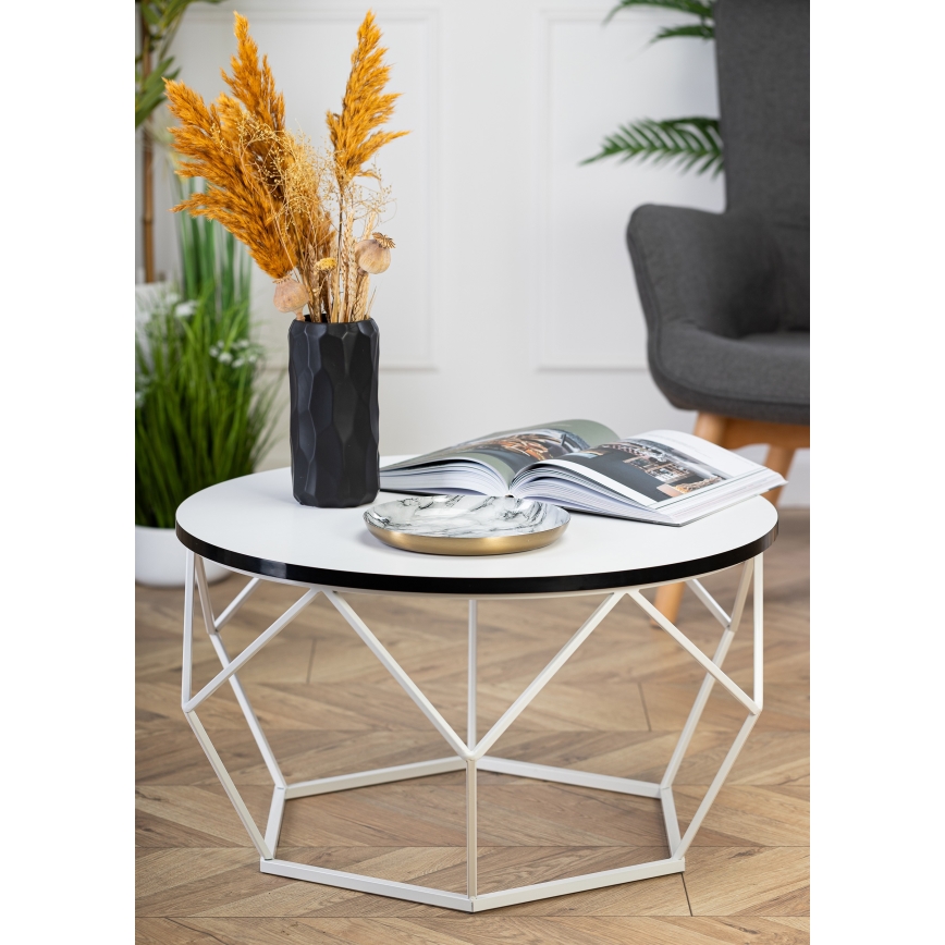 Stolik kawowy DIAMOND 40x70 cm czarne/białe