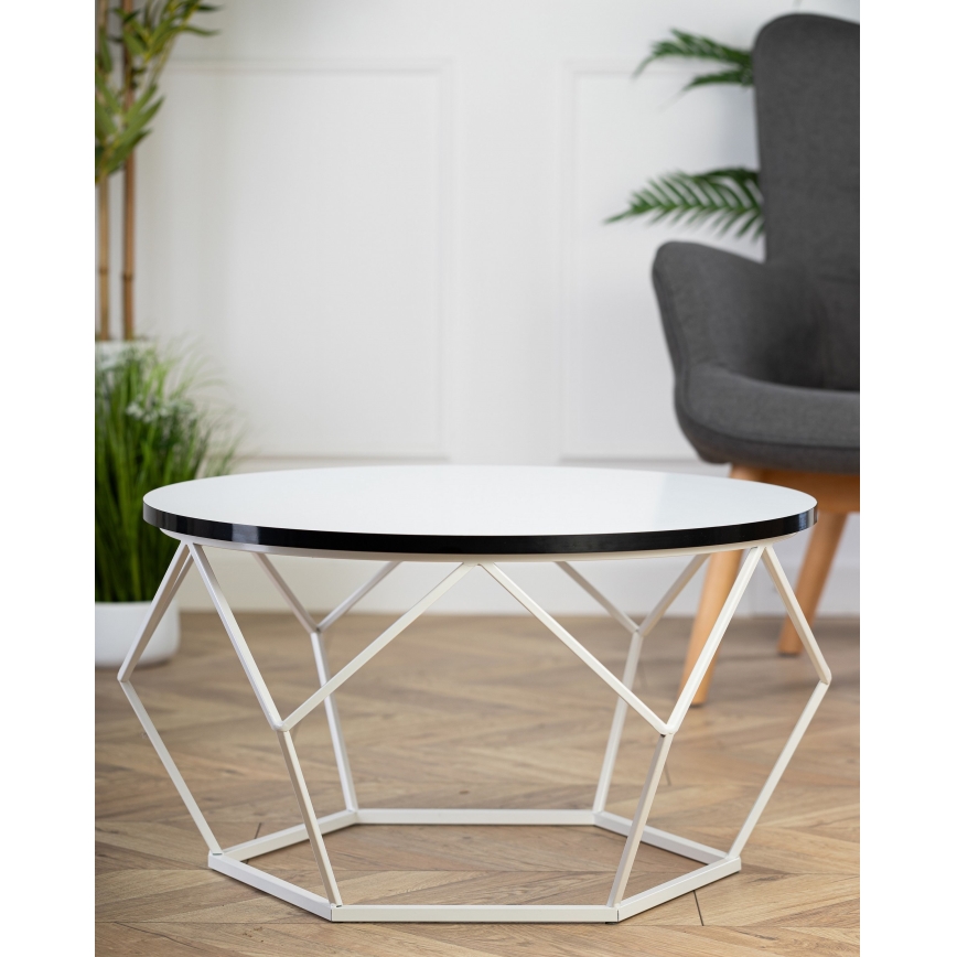 Stolik kawowy DIAMOND 40x70 cm czarne/białe