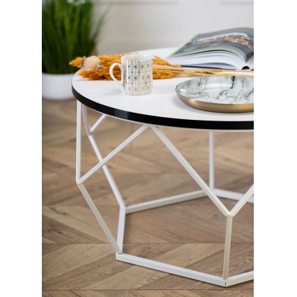 Stolik kawowy DIAMOND 40x70 cm czarne/białe