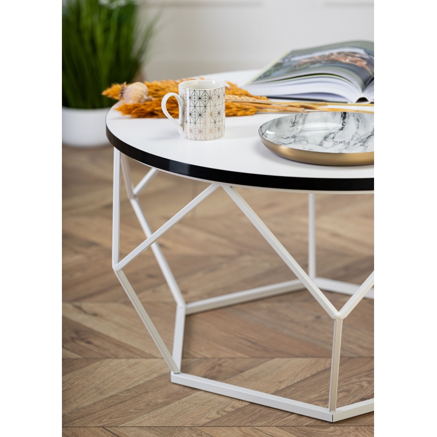 Stolik kawowy DIAMOND 40x70 cm czarne/białe