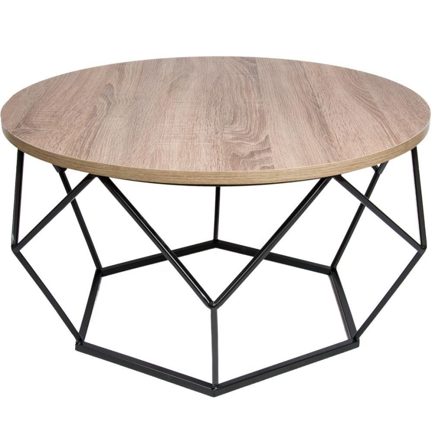 Stolik kawowy DIAMOND 40x70 cm czarny/brązowy