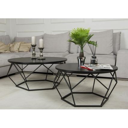 Stolik kawowy DIAMOND 40x70 cm czarny