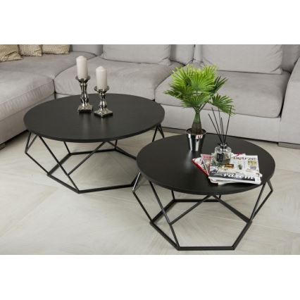 Stolik kawowy DIAMOND 40x70 cm czarny