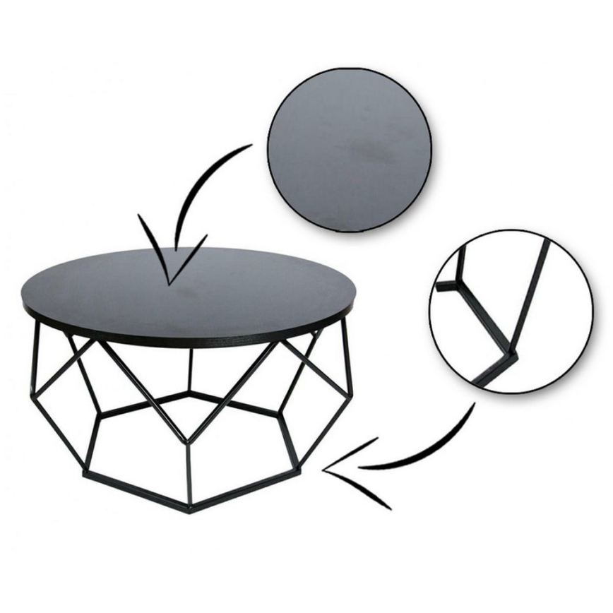 Stolik kawowy DIAMOND 40x70 cm czarny