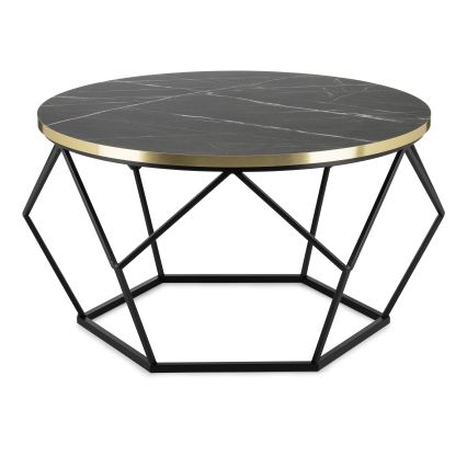 Stolik kawowy DIAMOND 40x70 cm czarny/złoty