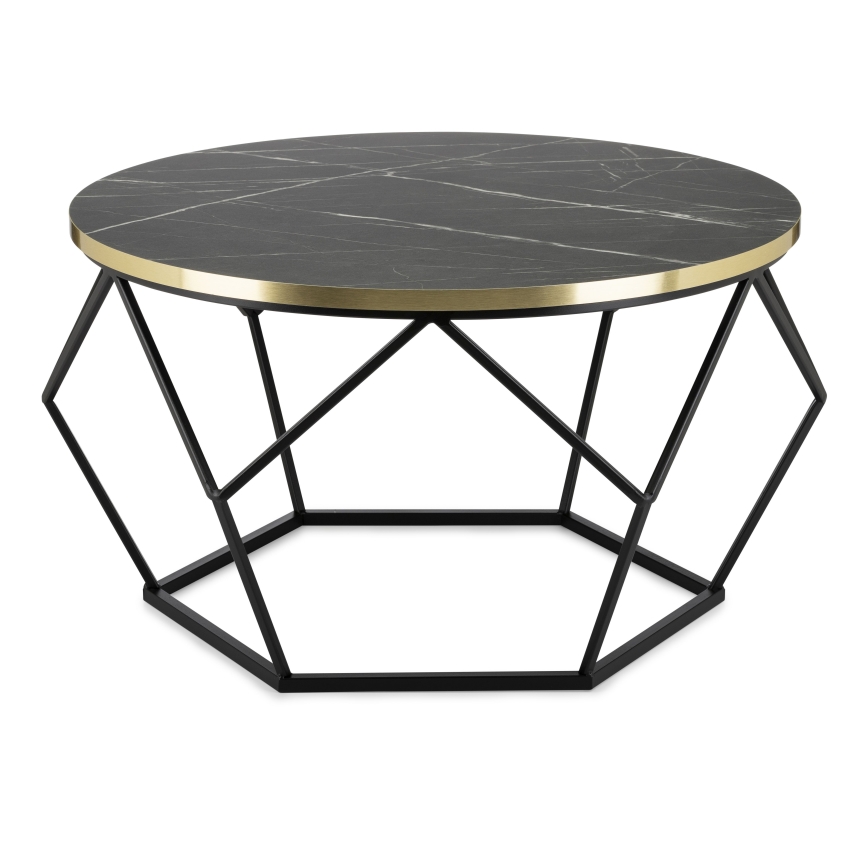 Stolik kawowy DIAMOND 40x70 cm czarny/złoty