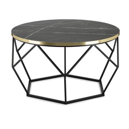 Stolik kawowy DIAMOND 40x70 cm czarny/złoty