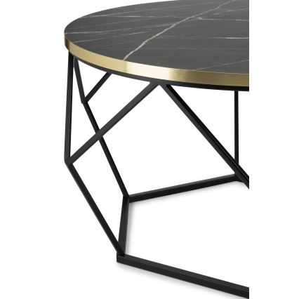 Stolik kawowy DIAMOND 40x70 cm czarny/złoty