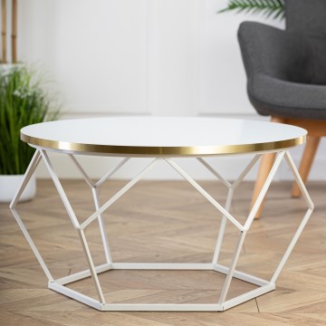 Stolik kawowy DIAMOND 40x70 cm złoty/biały
