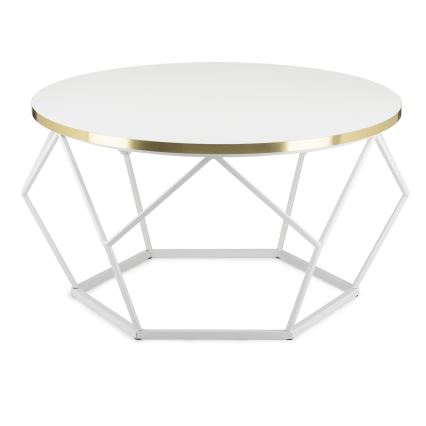 Stolik kawowy DIAMOND 40x70 cm złoty/biały