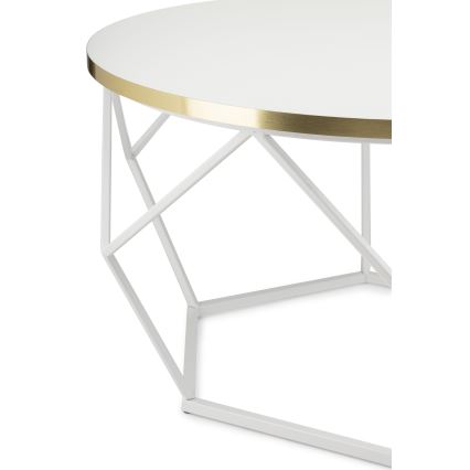 Stolik kawowy DIAMOND 40x70 cm złoty/biały