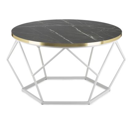 Stolik kawowy DIAMOND 40x70 cm złoty/czarny/biały