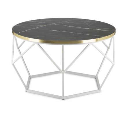 Stolik kawowy DIAMOND 40x70 cm złoty/czarny/biały