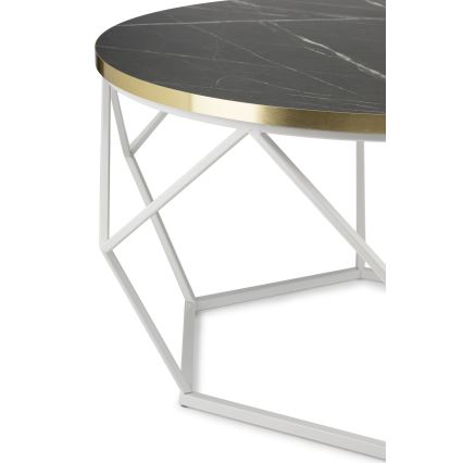Stolik kawowy DIAMOND 40x70 cm złoty/czarny/biały