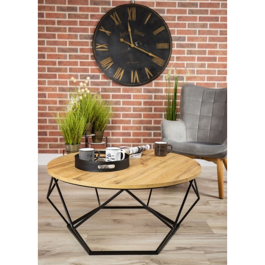 Stolik kawowy DIAMOND 40x90 cm czarny/brązowy