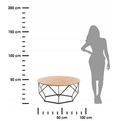 Stolik kawowy DIAMOND 40x90 cm czarny/brązowy