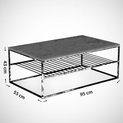 Stolik kawowy ETNA 43x95 cm czarny