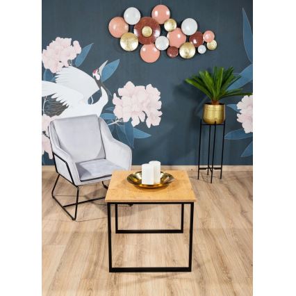 Stolik kawowy EVEN 55x60 cm czarny/brązowy