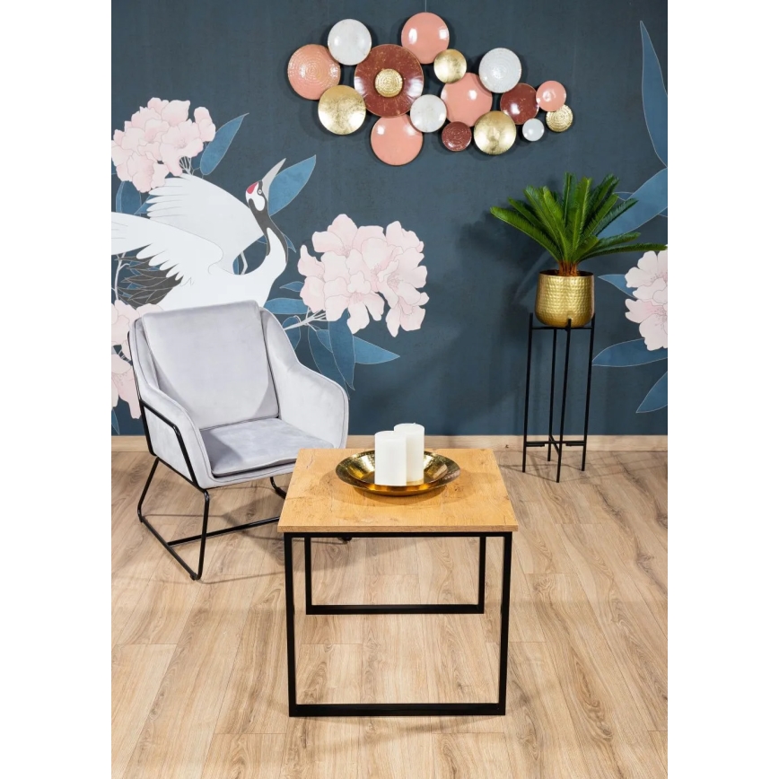 Stolik kawowy EVEN 55x60 cm czarny/brązowy