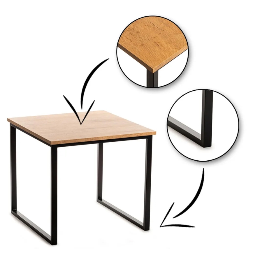 Stolik kawowy EVEN 55x60 cm czarny/brązowy