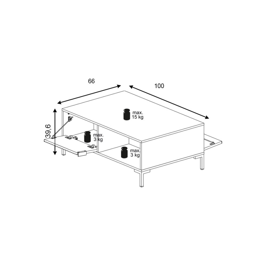 Stolik kawowy FLOP biały