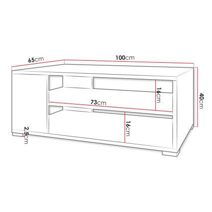 Stolik kawowy GIMREN 40x100 cm biały