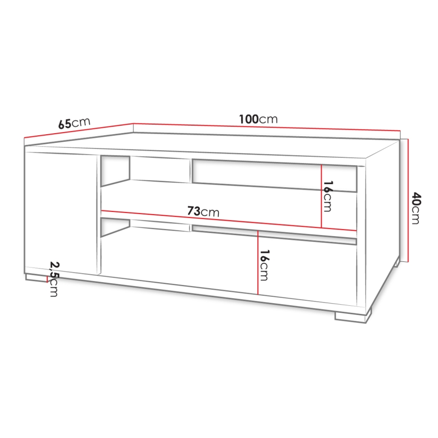 Stolik kawowy GIMREN 40x100 cm biały