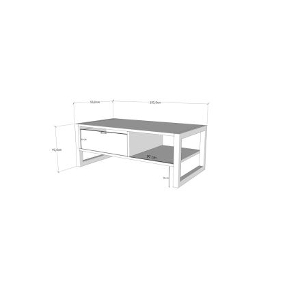 Stolik kawowy HALDIZEN 55x105 cm czarny/brązowy