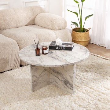 Stolik kawowy HARMONI 45x80 cm dekor marmuru