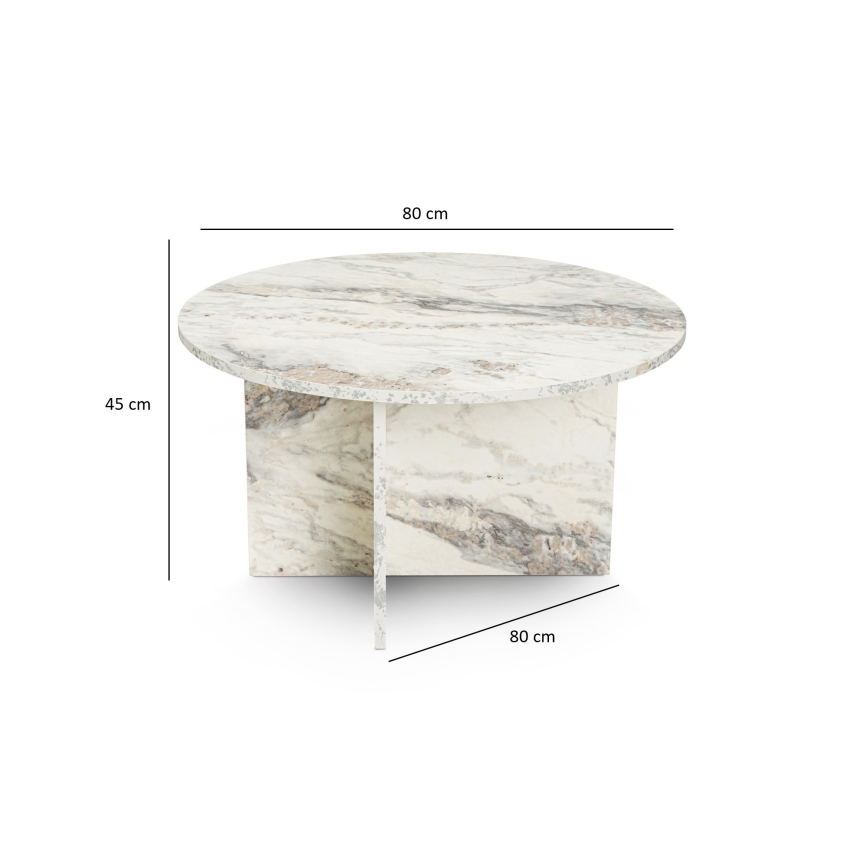 Stolik kawowy HARMONI 45x80 cm dekor marmuru