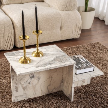 Stolik kawowy HARMONY 40x80 cm dekor marmuru
