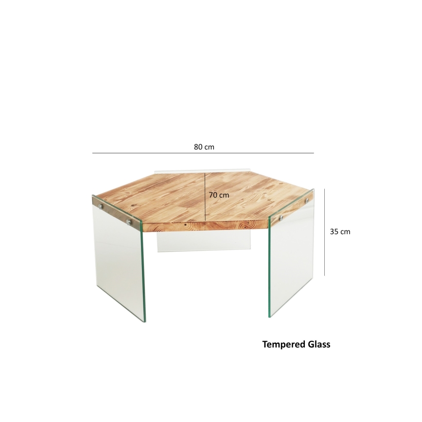 Stolik kawowy HEXAGON 35x80 cm sosna