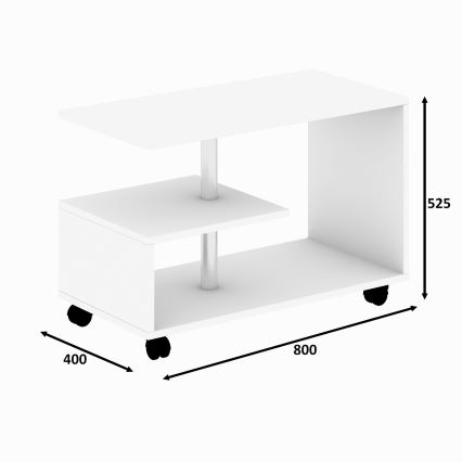 Stolik kawowy KARANFIL 52,5x80 cm biały