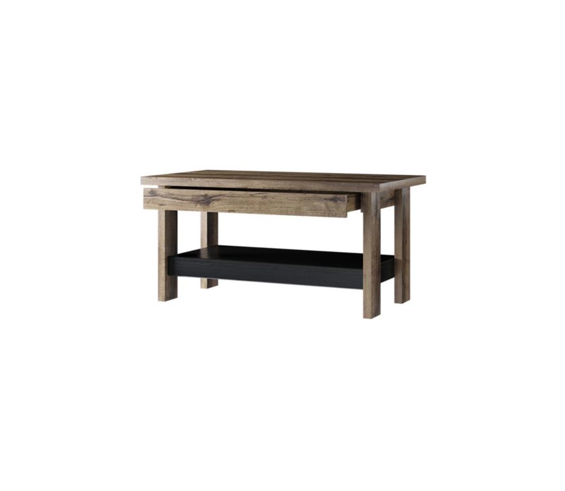 Stolik kawowy LANDU 50x100 cm brązowy/czarny