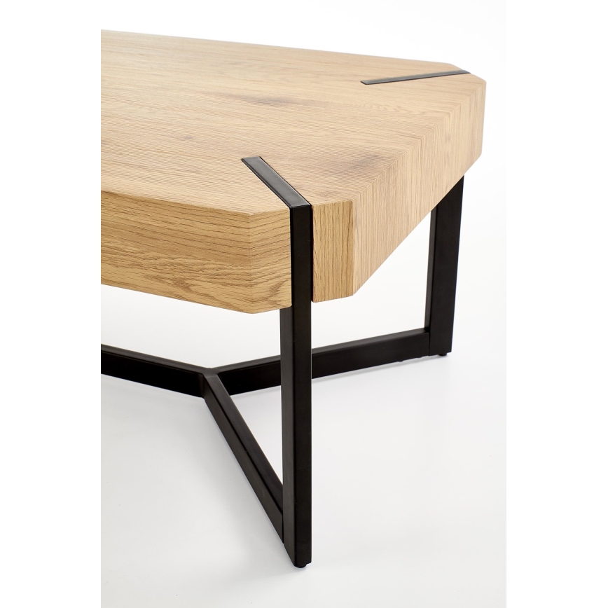 Stolik kawowy LAVIDA 43x110 cm dąb złoty/czarny