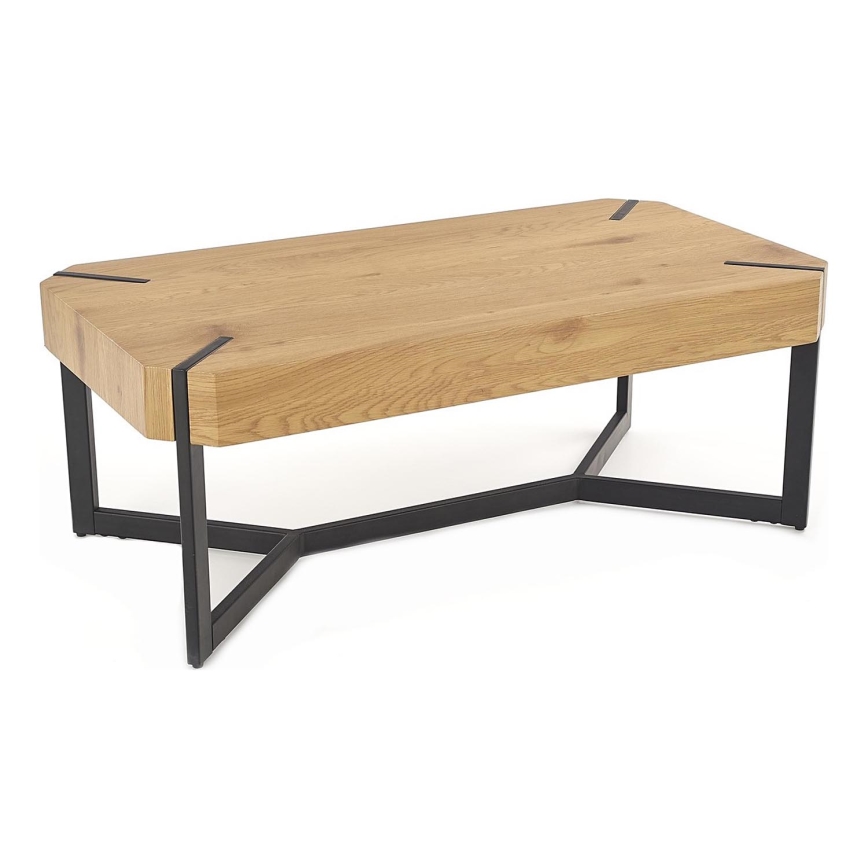 Stolik kawowy LAVIDA 43x110 cm złoty dąb/czarne