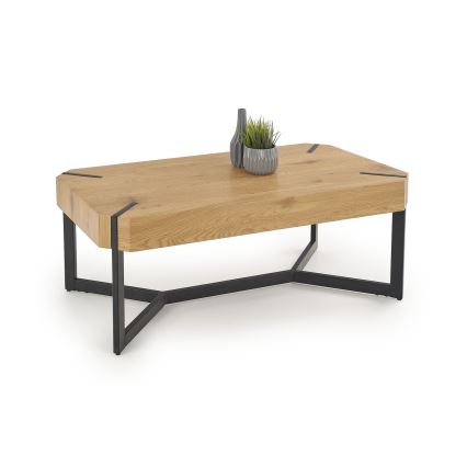 Stolik kawowy LAVIDA 43x110 cm złoty dąb/czarne