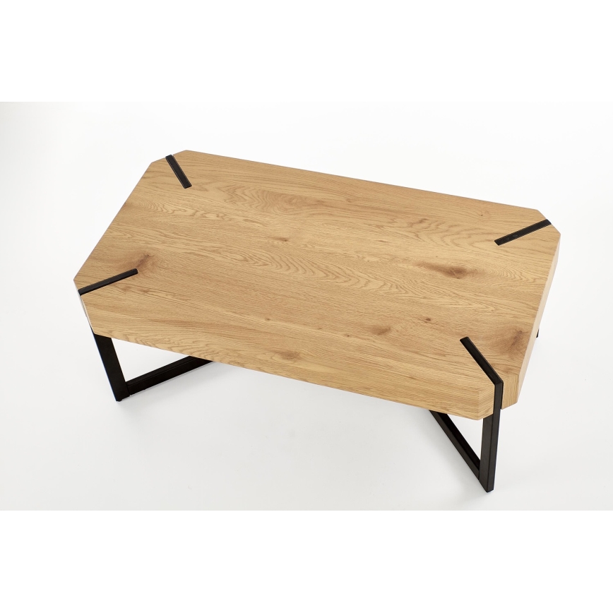 Stolik kawowy LAVIDA 43x110 cm złoty dąb/czarne