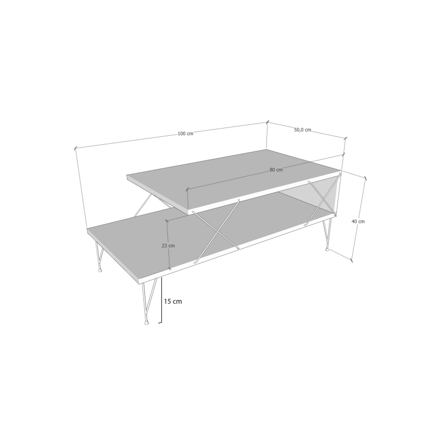 Stolik kawowy LOIRE 40x100 cm antracyt