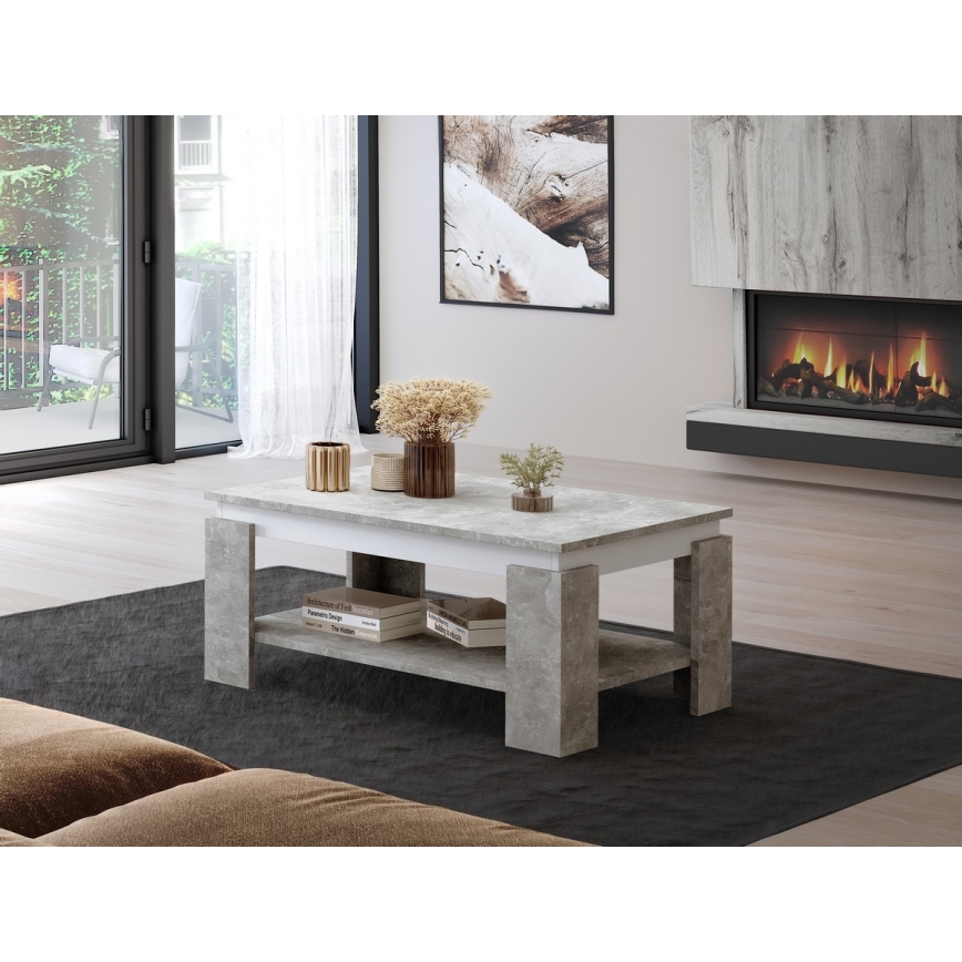 Stolik kawowy LUNO, betonowy szary/antracyt