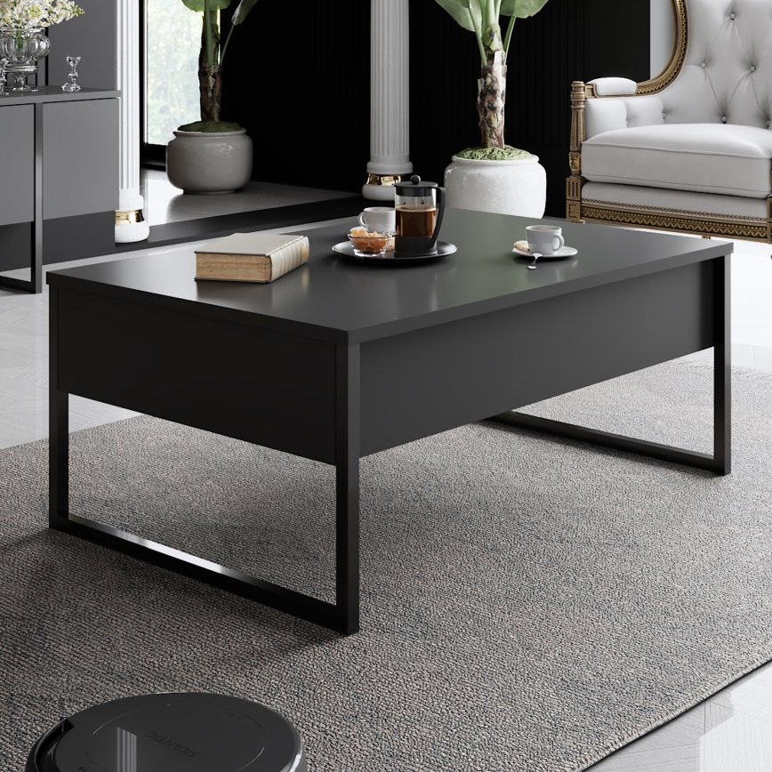 Stolik kawowy LUXE 40x90 cm antracyt/czarny