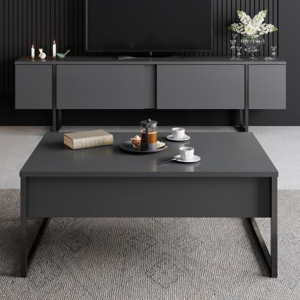 Stolik kawowy LUXE 40x90 cm antracyt/czarny