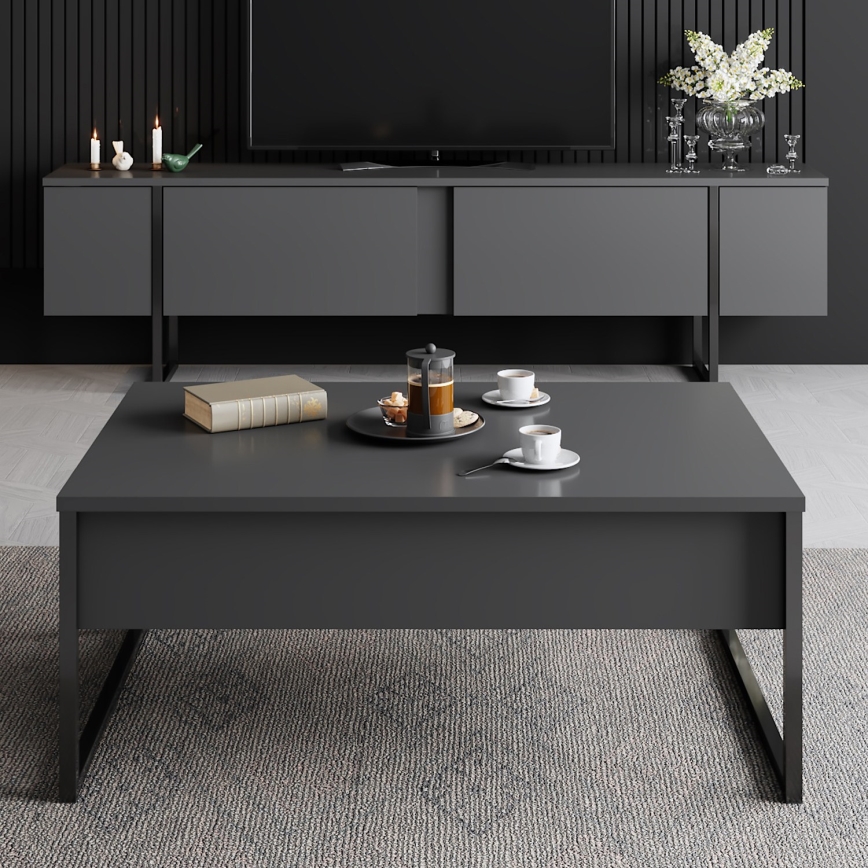 Stolik kawowy LUXE 40x90 cm antracyt/czarny