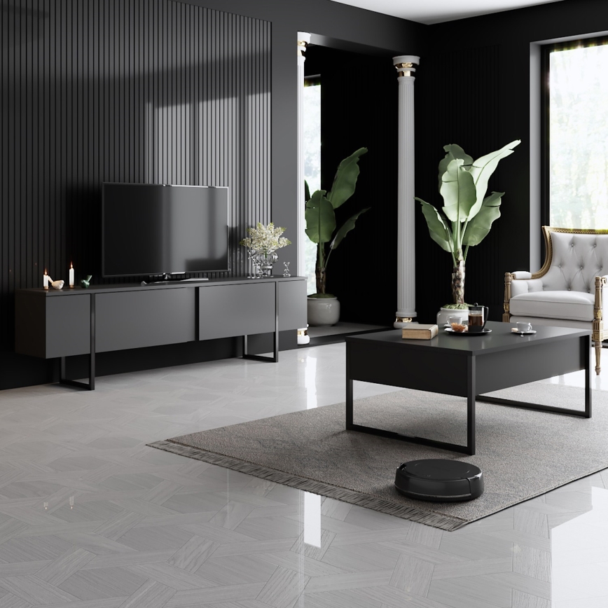 Stolik kawowy LUXE 40x90 cm antracyt/czarny