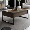Stolik kawowy LUXE 40x90 cm orzech/czarny