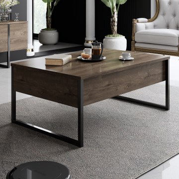 Stolik kawowy LUXE 40x90 cm orzech/czarny