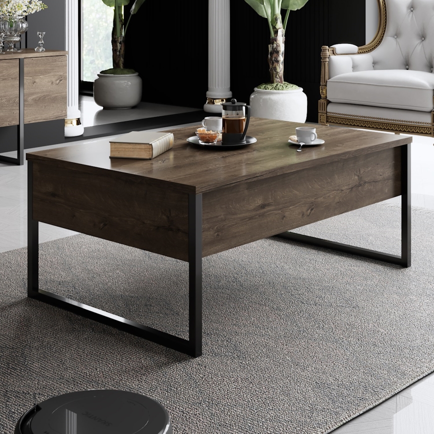 Stolik kawowy LUXE 40x90 cm orzech/czarny