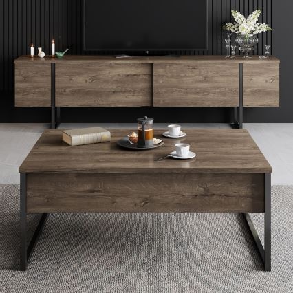 Stolik kawowy LUXE 40x90 cm orzech/czarny