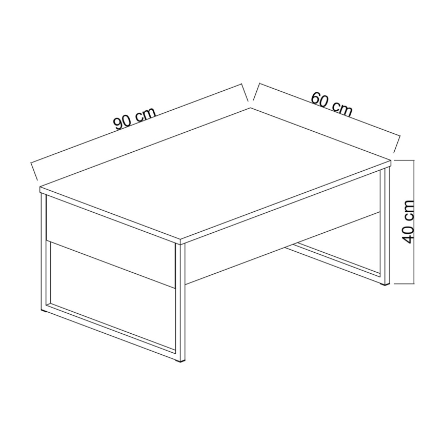 Stolik kawowy LUXE 40x90 cm orzech/czarny